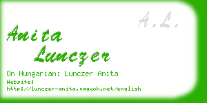 anita lunczer business card